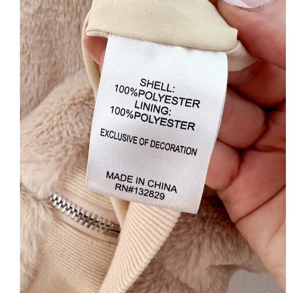 Revolve Superdown Marissa Faux Fur Hooded Jacket Medium Oatmeal - Picture 8 of 9